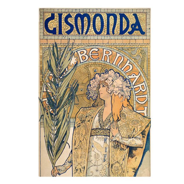 Tableau style vintage Alfons Mucha - Affiche pour la pièce Gismonda
