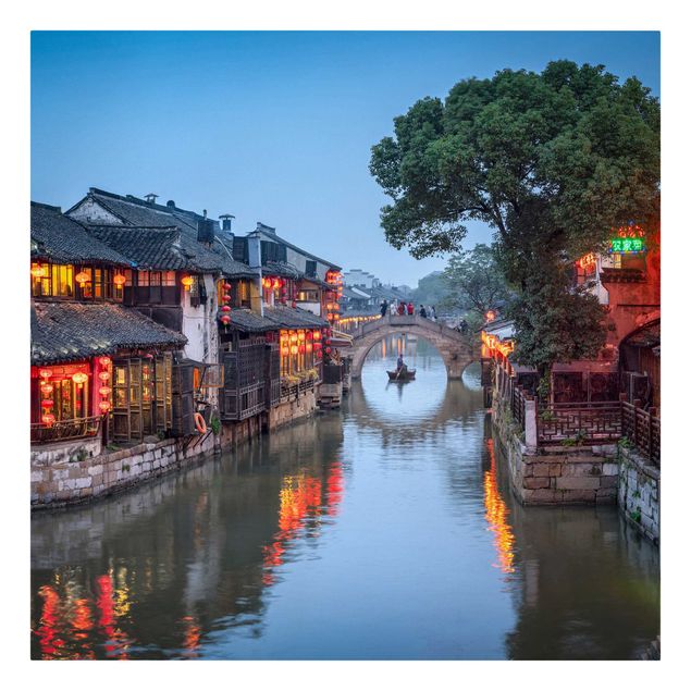 Tableau toile ville Soirée atmosphérique à Xitang