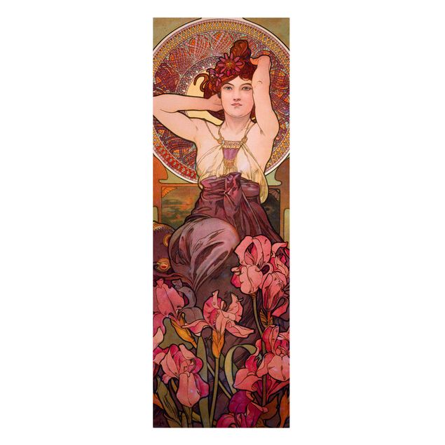 Tableau fleurs Alfons Mucha - Pierres précieuses - Améthyste