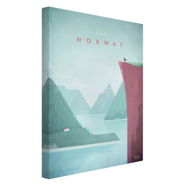 Toile paysage montagne Poster de voyage - Norvège