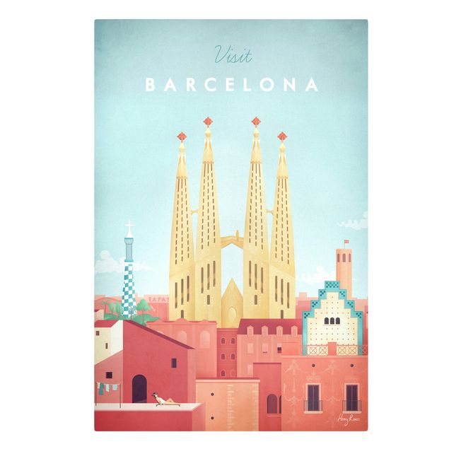 Tableaux rouges Poster de voyage - Barcelone