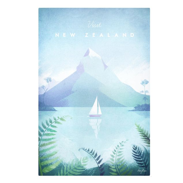 Tableau montagnes Poster de voyage - Nouvelle-Zélande