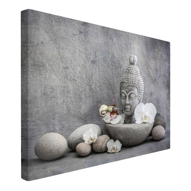 Tableaux modernes Bouddha Zen, Orchidée et Pierre