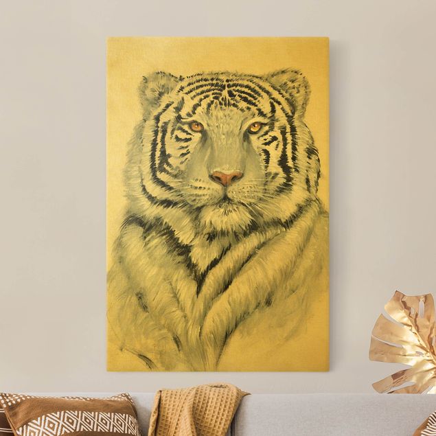Tableau tigre Portrait Tigre Blanc II