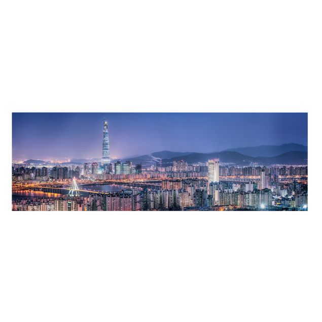 Tableau de ville Tour Lotte World la nuit