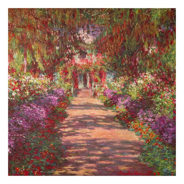 Tableau artistique Claude Monet - Allée dans le jardin de Monet à Giverny