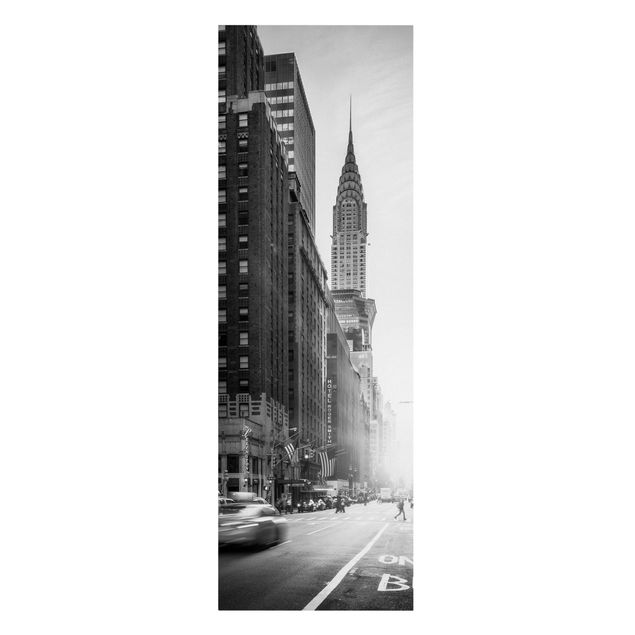Tableaux sur toile en noir et blanc New York animée