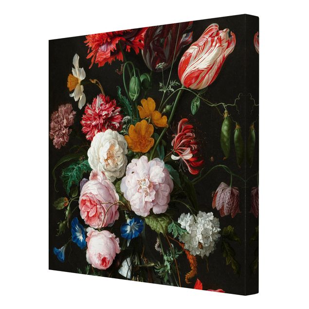Tableau multicolore Jan Davidsz De Heem - Nature morte avec des fleurs dans un vase en verre