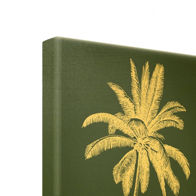 Tableaux muraux Illustration Palmiers sur fond vert