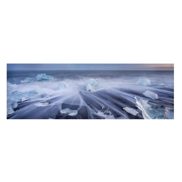 Tableau moderne Morceaux de glace sur la plage à l'est de l'Islande Islande