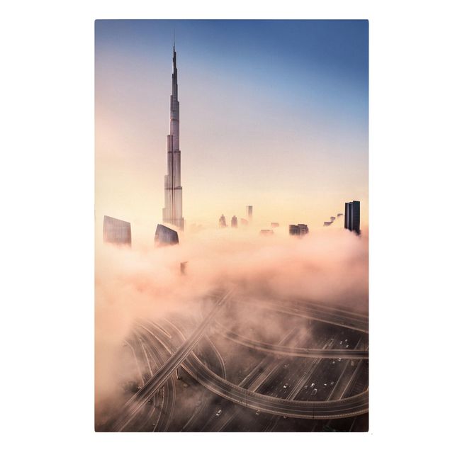 Tableaux moderne Silhouette urbaine céleste de Dubaï