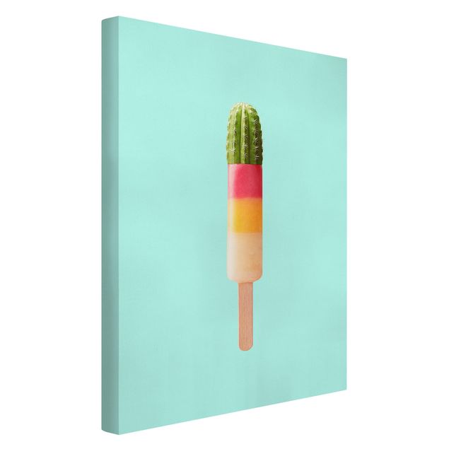 Reproduction sur toile Popsicle avec cactus