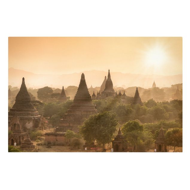 Toile asie Coucher de soleil sur Bagan