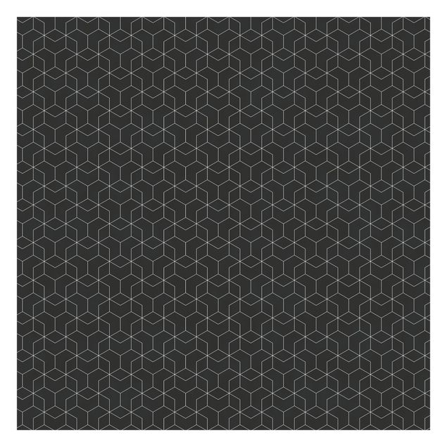 Papier peint noir Motif cubique tridimensionnel