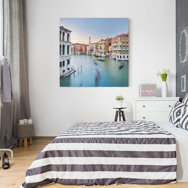 Tableau toile italie Vue du Grand Canal depuis le pont du Rialto Venise