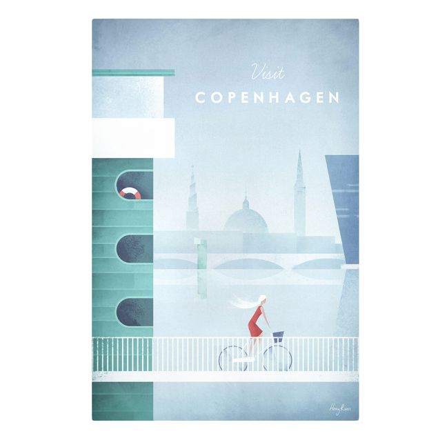 Tableau bleu turquoise Poster de voyage - Copenhague