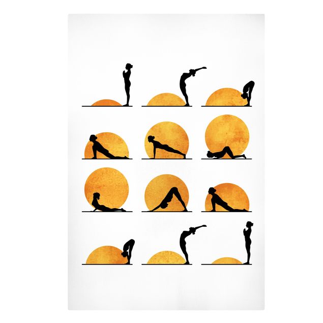 Tableaux portraits Yoga - Salutation au soleil