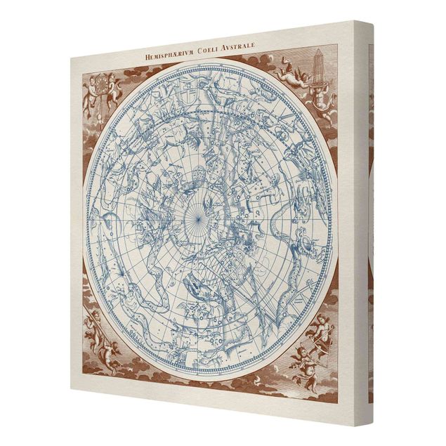 Tableaux muraux Carte des étoiles vintage de l'hémisphère Sud