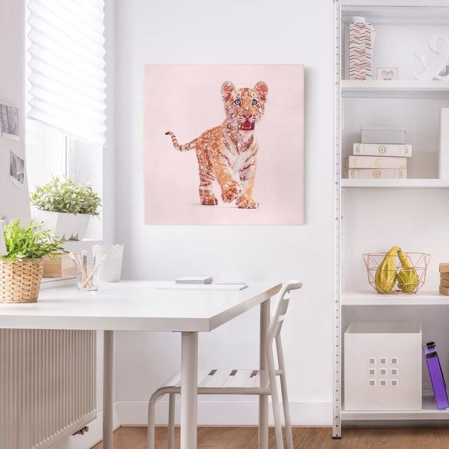 Tableau toile tigre Tigre avec Paillettes