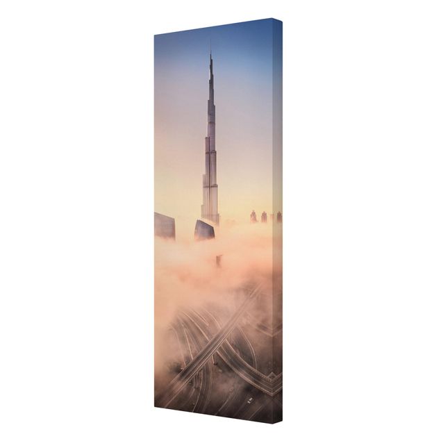 Tableau de ville Silhouette urbaine céleste de Dubaï