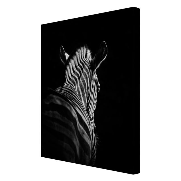 Cadre animaux Silhouette de zèbre en noir et blanc