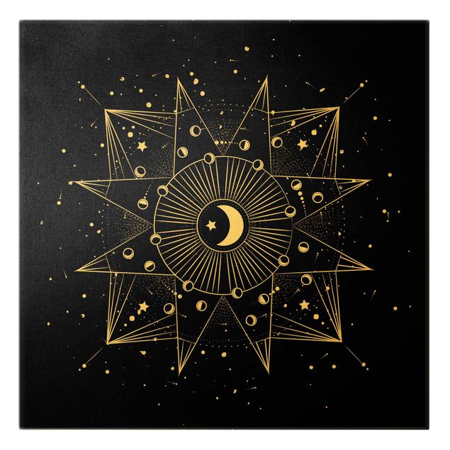 Tableau noir Astrologie Lune Magie Noir