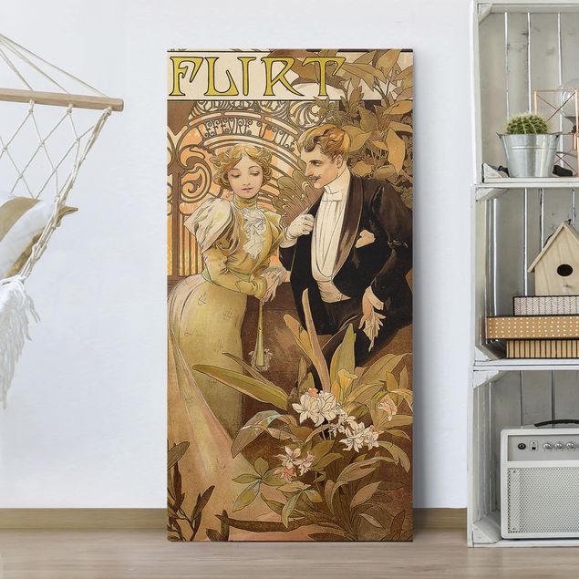 Déco murale cuisine Alfons Mucha - Affiche publicitaire pour Flirt Biscuits