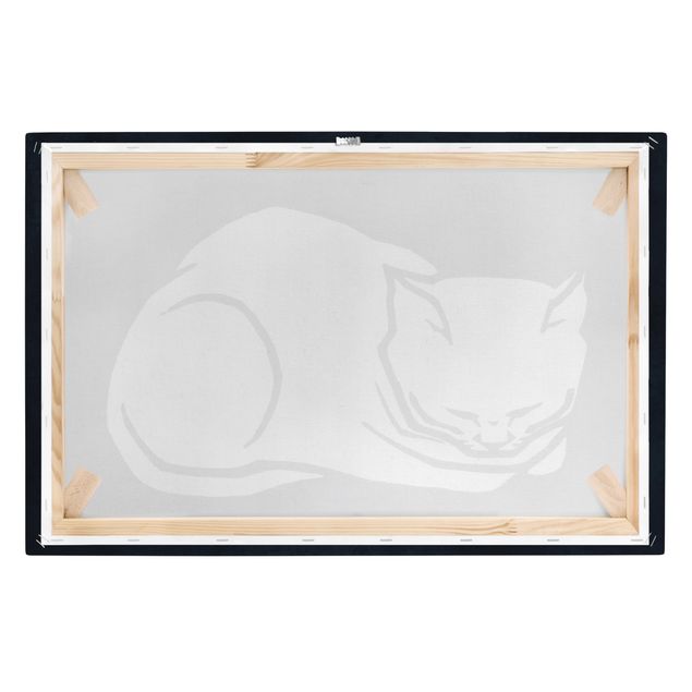 Tableaux noir et blanc Illustration d'un chat endormi
