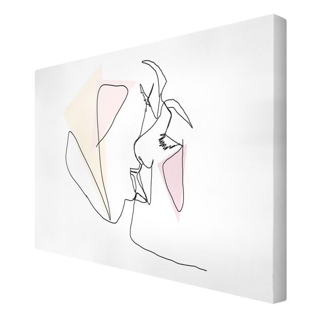 Tableaux rose Illustration de visages de baisers