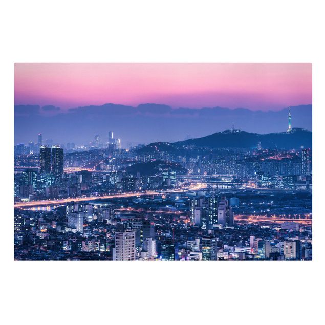 Tableau ville Silhouette urbaine de Séoul