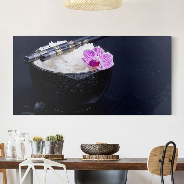Décorations cuisine Bol de Riz avec Orchidée