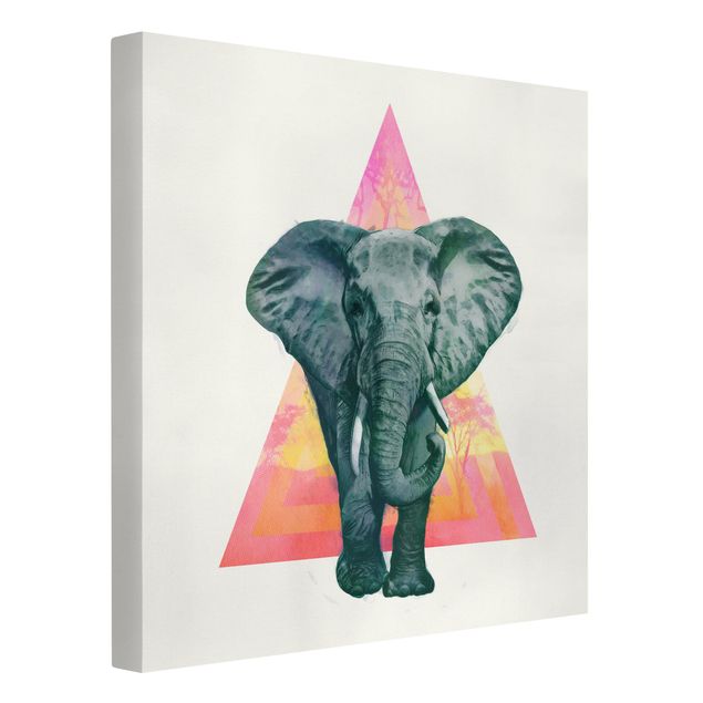 Toile elephant Illustration Elephant Front Triangle Painting