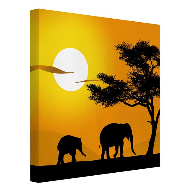 Toile éléphant Marche des éléphants africains