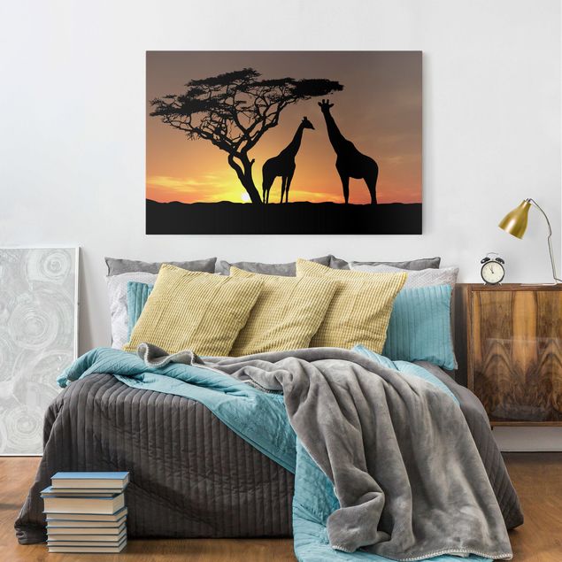 Tableau paysages Coucher de soleil africain