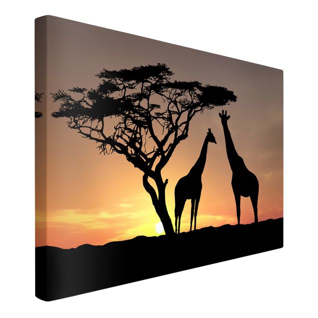 Tableau toile afrique Coucher de soleil africain