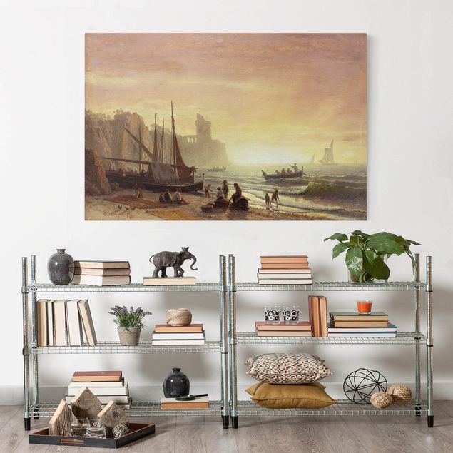Tableaux paysage Albert Bierstadt - La flotte de pêche