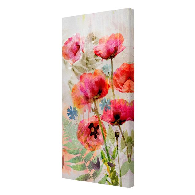 Tableaux florals Fleurs à l'aquarelle Coquelicot