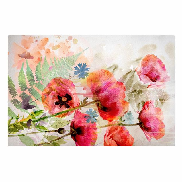 Tableaux fleurs Fleurs à l'aquarelle Coquelicot
