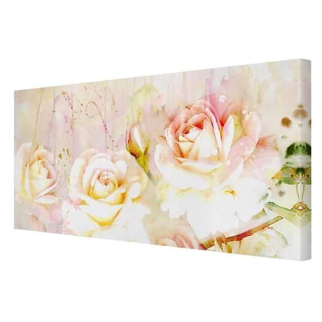 Tableau décoration Fleurs à l'aquarelle Roses