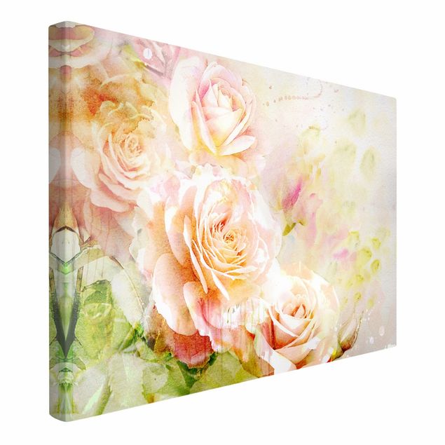 Tableaux moderne Composition de roses à l'aquarelle