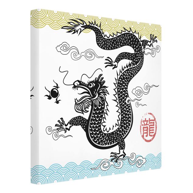 Tableau style vintage Dragon asiatique