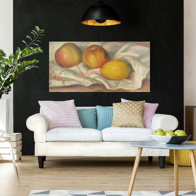 Toile impressionniste Auguste Renoir - Deux pommes et un citron