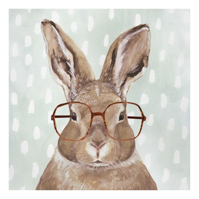 Tableau marron Animaux avec lunettes - Lapin