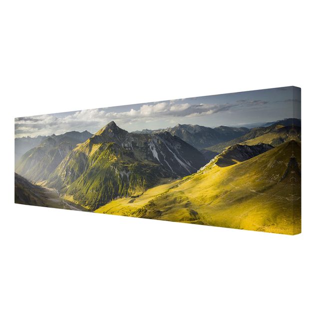 Tableau moderne Montagnes et vallée des Alpes Lechtal au Tyrol