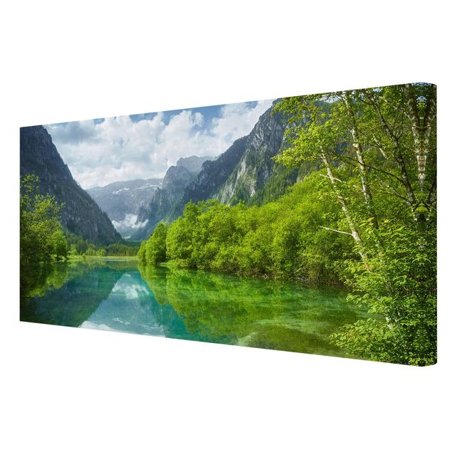 Tableaux moderne Lac de montagne avec reflet de l'eau