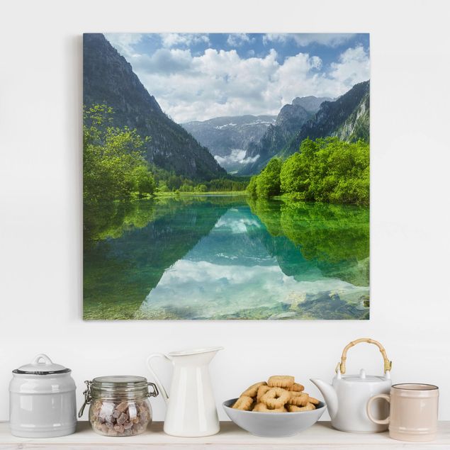 Tableau paysages Lac de montagne avec reflet de l'eau