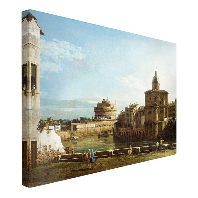 Tableau expressionnisme Bernardo Bellotto - Vue de Rome sur les rives du Tibre