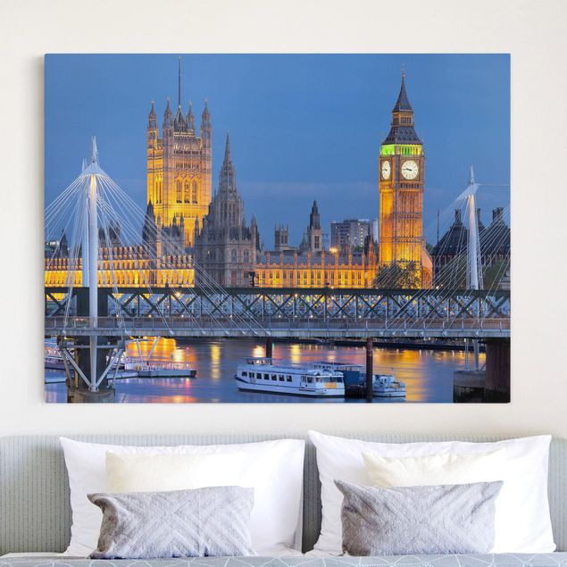 Déco murale cuisine Big Ben et Palais de Westminster à Londres la nuit