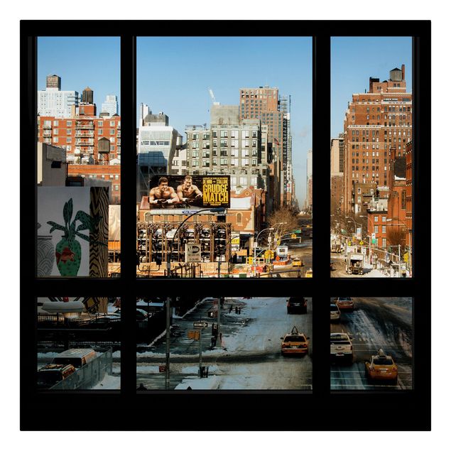 Tableau de ville Vue des fenêtres d'une rue de New York