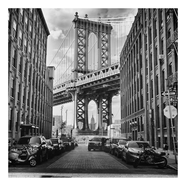 Tableaux sur toile en noir et blanc Pont de Manhattan en Amérique